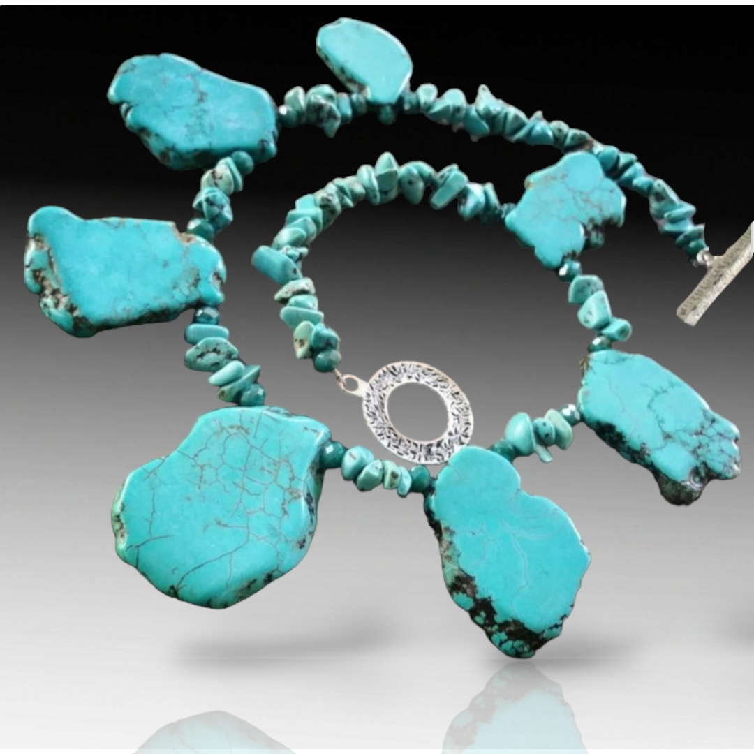 Turquoise Bib Necklace New Beautiful Jewellery
