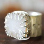 druzy silver ring