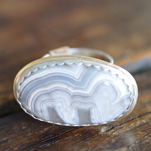 crazy lace agate ring