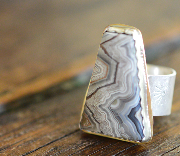 crazy lace agate ring