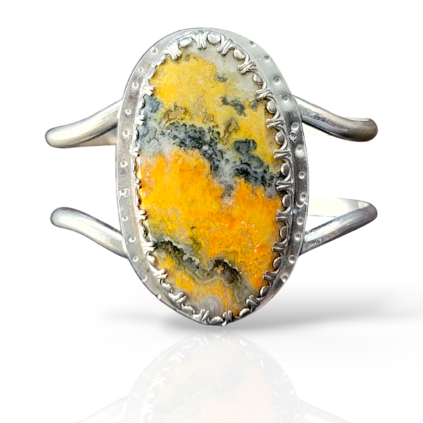 Bumble Bee Jasper Silver Cuff