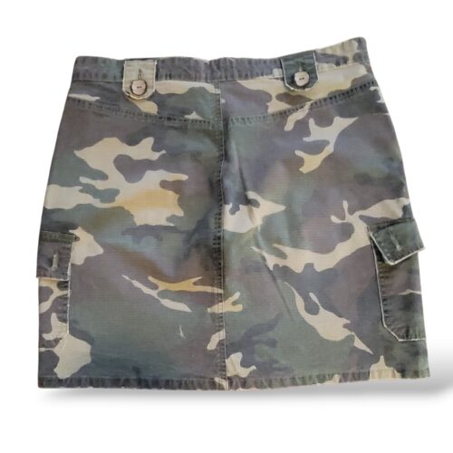 BONGO Camouflage Cargo Mini Skirt Cotton Canvas Button Closure Pockets Women